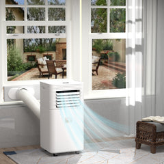 8000 BTU Mobile Air Conditioner for Cooling and Dehumidifying, Remote Control, 24H Timer, LED Display, White