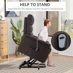 Power Lift Chair for Seniors, Electric Lift Recliner Chair with Remote Control, Side Pockets for Living Room, Brown