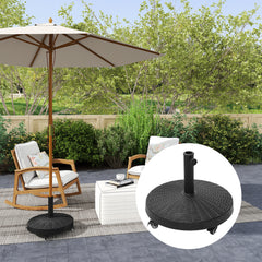 20.5" Heavy Duty Umbrella Stand, 50 lbs. Umbrella Base for 1.5" or 2" Umbrella Poles, Patio Market Stand for Deck, Black