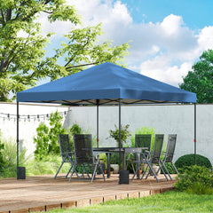 10 x 10 ft Pop Up Canopy Tent with One Push Setup, Outdoor Portable Instant Canopy Shelter w/ Roller Bag, Dark Blue