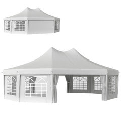 29' x 21' Canopy Party Event Tent with 2 Pull-Back Doors, White