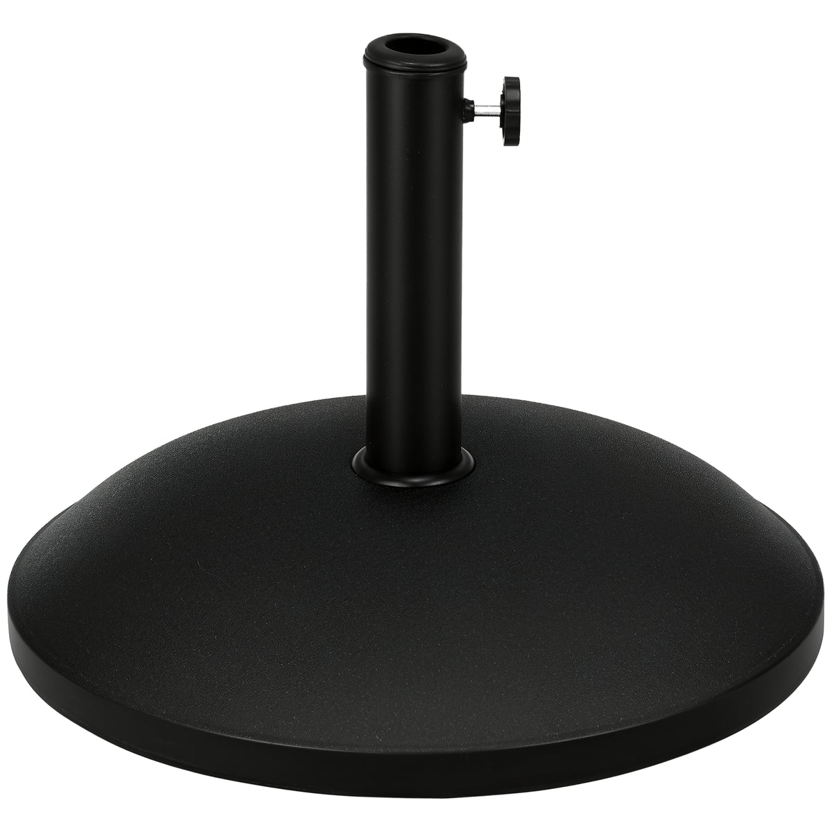 20" 55 lbs Round Cement Umbrella Base Stand Market Parasol Holder with Tightening Knob & Easy Setup, for Φ1.3", Φ1.5", Φ1.9" Pole, for Lawn, Deck, Backyard, Garden, Black