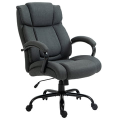 Executive Office Chair with Wide Seat, Computer Desk Chair with Adjustable Height, Swivel Wheels, Gray