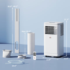 8,000 BTU Portable Air Conditioner Fan w/ Remote for Rooms Up to 344 Sq. Ft., Evaporative Cooler AC Unit White