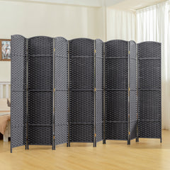 Folding Room Divider Screen 8 Panel 5.6' Tall Privacy Screen Freestanding Room Partition for Home Office, Charcoal Gray