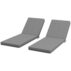2-Piece Patio Chair Cushions with Backrests, Replacement Cushions for Outdoor Lounge Chair, Gray
