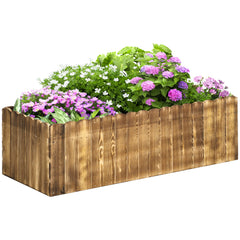 40" x 16" x 12" Raised Planter Box Garden Scalloped Edge Wooden