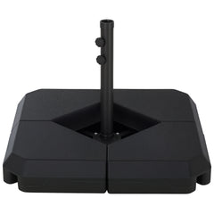 Umbrella Stand Fitting 2" Poles and Steel Base with 4 Fillable Plastic Weights, 4 Gal. Capacity Each - Black