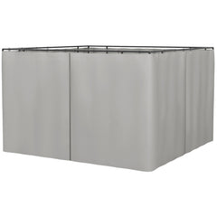 9.84' x 9.84' Gazebo Sidewall Set with Hooks/C-Rings, Gray