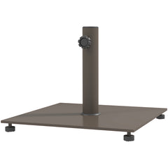 Square Patio Umbrella Base, 29 lbs Metal Umbrella Stand Base with Adjustable Foot Pads, Heavy Duty Patio Umbrella Holder for 1.5"/1.9" Umbrella Poles for Outdoor, Lawn, Poolside, Brown