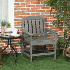 All-Weather Patio Chair, HDPE Patio Dining Chair, Heavy Duty Wood-Like Outdoor Furniture for Garden, Backyard, Deck, Porch, Lawn, Gray