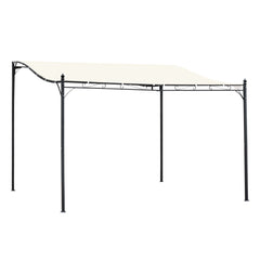 10' x 13' Outdoor Pergola Gazebo, Steel Patio Canopy with Weather-Resistant Fabric and Drainage Holes, Cream White