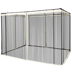Replacement Mesh Sidewall Netting for 10' x 10' Gazebos and Canopy Tents with Zippers, (Sidewall Only) Cream