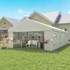 16' x 32' Large Outdoor Carport Canopy Heavy Duty Party/Wedding Tent with Removable Sidewalls - White
