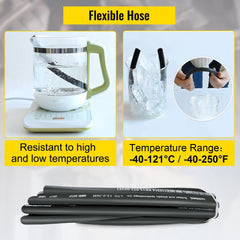 Hydraulic Hose 50 Feet Rubber Hydraulic Hoses with 2 High-Tensile Steel Wire Braid, Inner Diameter 1/2 Inch, 5000 PSI Max, Bulk Hydraulic Hose -40 °F to 250 °F, Hydraulic Oil Flexible Hose