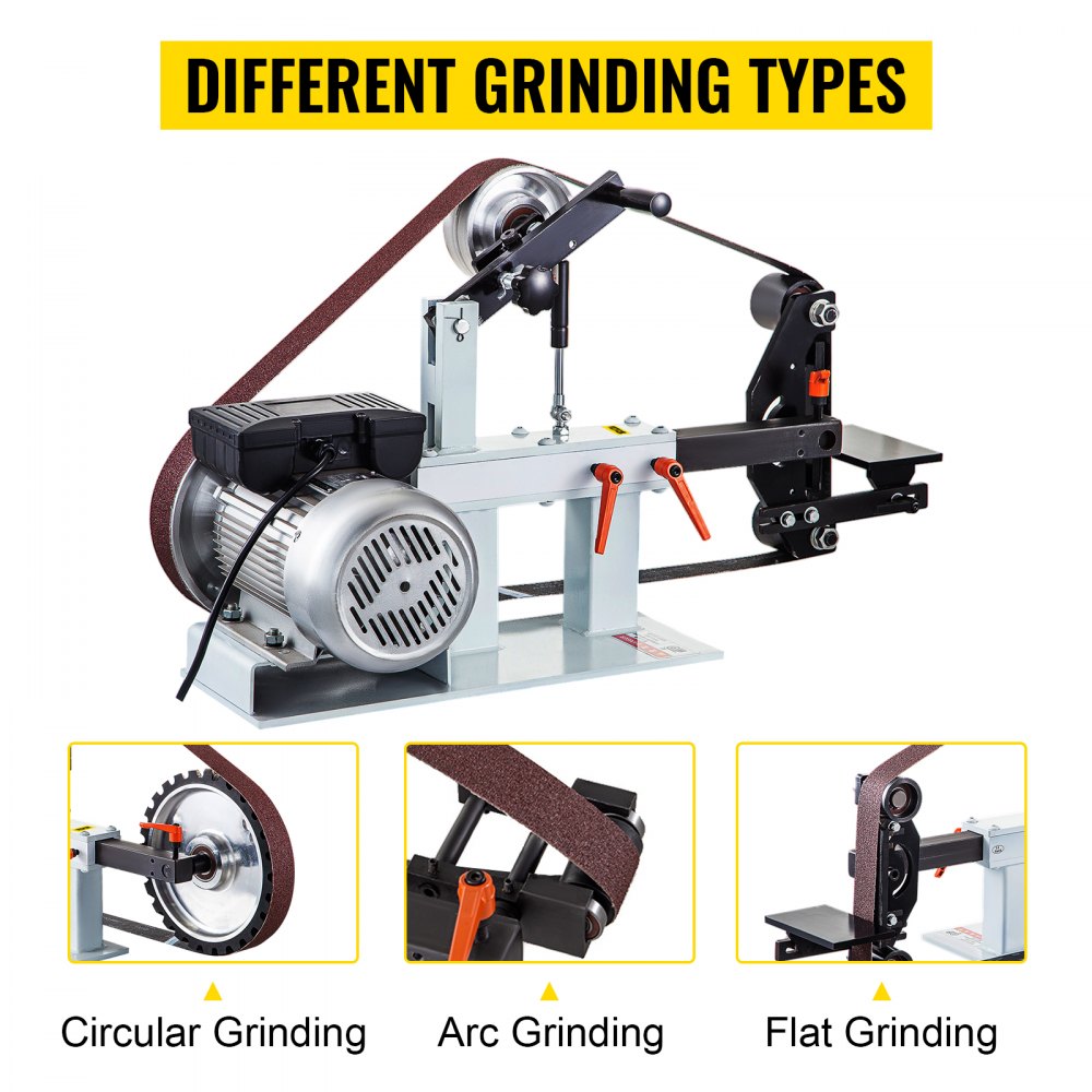 2Hp Belt Grinder Constant Speed 2 X 82 inch Belt Disc Sander with 3 Grinding Wheel 110V Bench Sander 12 inch Wheel and Flat Platen Tool Rest for Knife Making