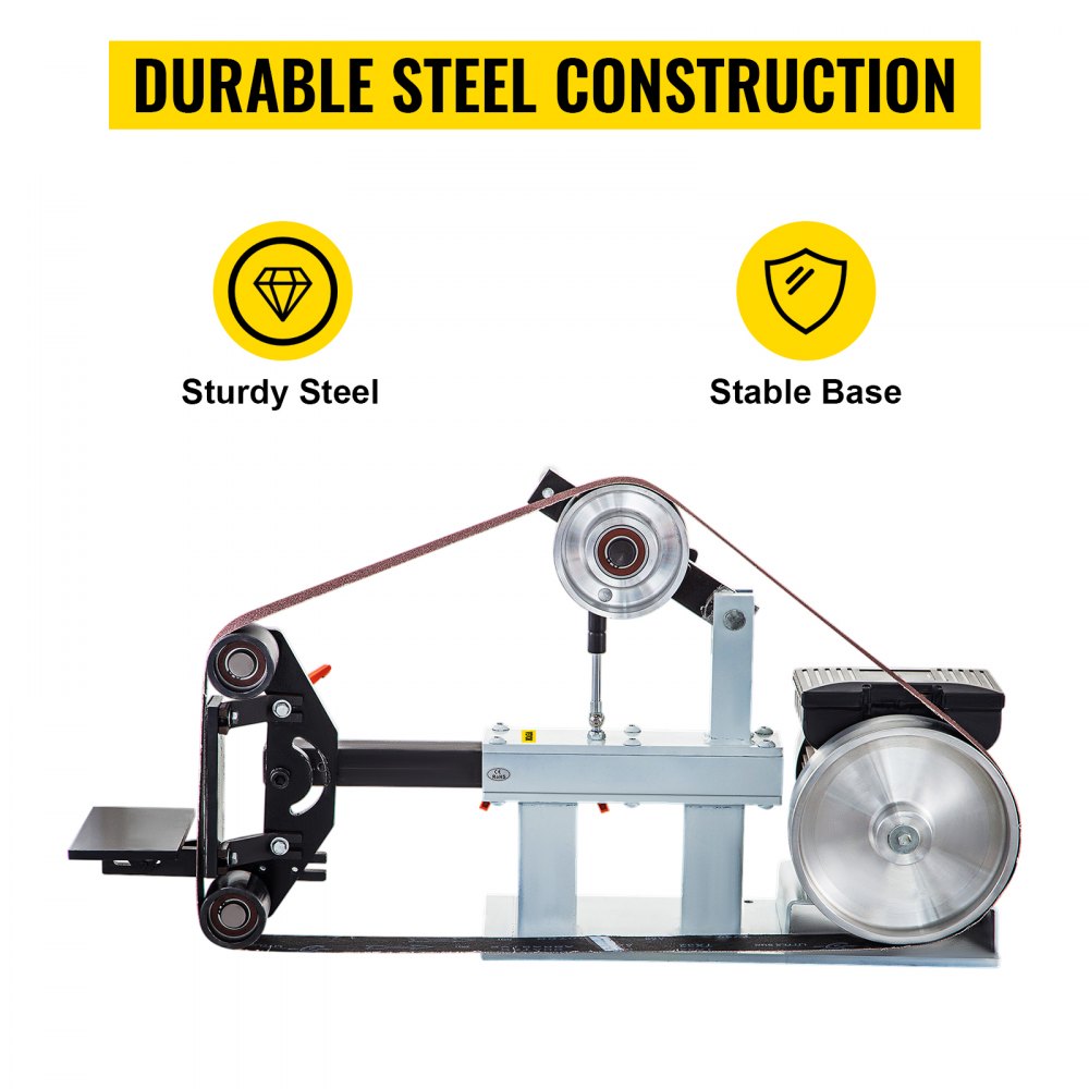 2Hp Belt Grinder Constant Speed 2 X 82 inch Belt Disc Sander with 3 Grinding Wheel 110V Bench Sander 12 inch Wheel and Flat Platen Tool Rest for Knife Making