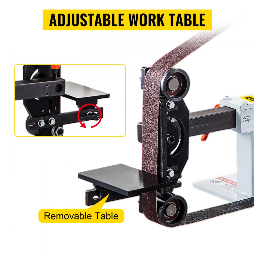 2Hp Belt Grinder Constant Speed 2 X 82 inch Belt Disc Sander with 3 Grinding Wheel 110V Bench Sander 12 inch Wheel and Flat Platen Tool Rest for Knife Making
