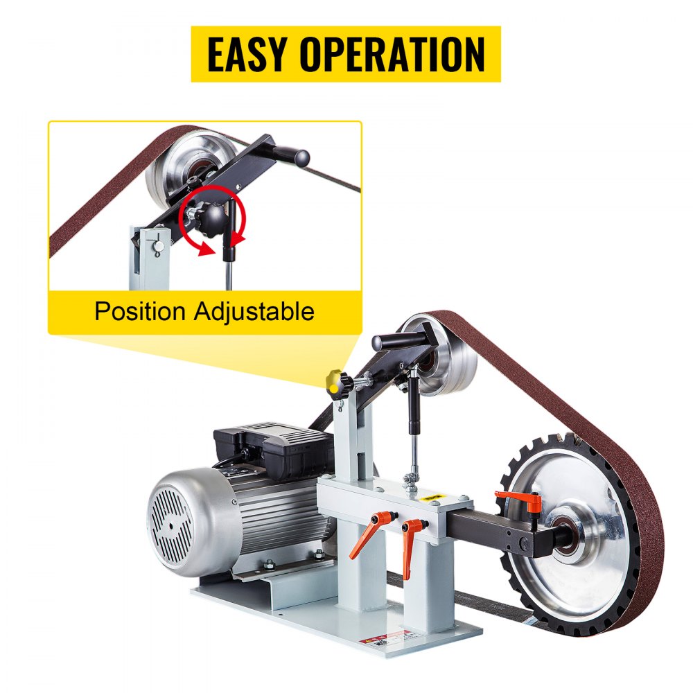 2Hp Belt Grinder Constant Speed 2 X 82 inch Belt Disc Sander with 3 Grinding Wheel 110V Bench Sander 12 inch Wheel and Flat Platen Tool Rest for Knife Making