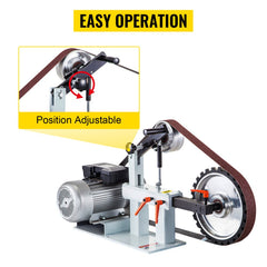 2Hp Belt Grinder Constant Speed 2 X 82 inch Belt Disc Sander with 3 Grinding Wheel 110V Bench Sander 12 inch Wheel and Flat Platen Tool Rest for Knife Making