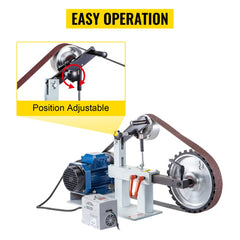 1500W 2HP Belt Sander Grinder, 2" x 82" Variable Speed Belt Grinder for Metalworking, 3 in 1 Belt Sander Polisher with 3 Grinding Moulds & Flat Platen Tool Rest for Knife Making