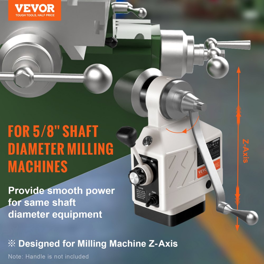 Bostome Z-Axis Power Feed with a continuous knob for variable speed and 450 in-lb torque.
