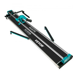 Manual tile cutter with laser guide and tungsten carbide wheel for precise cuts.