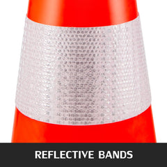 8Pack Traffic Cones, 18" Safety Cones, PVC Orange Traffic Safety Cone, with Reflective Collar Road Parking Training Cones