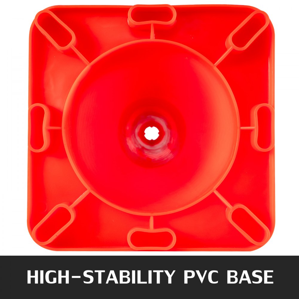 8Pack Traffic Cones, 18" Safety Cones, PVC Orange Traffic Safety Cone, with Reflective Collar Road Parking Training Cones