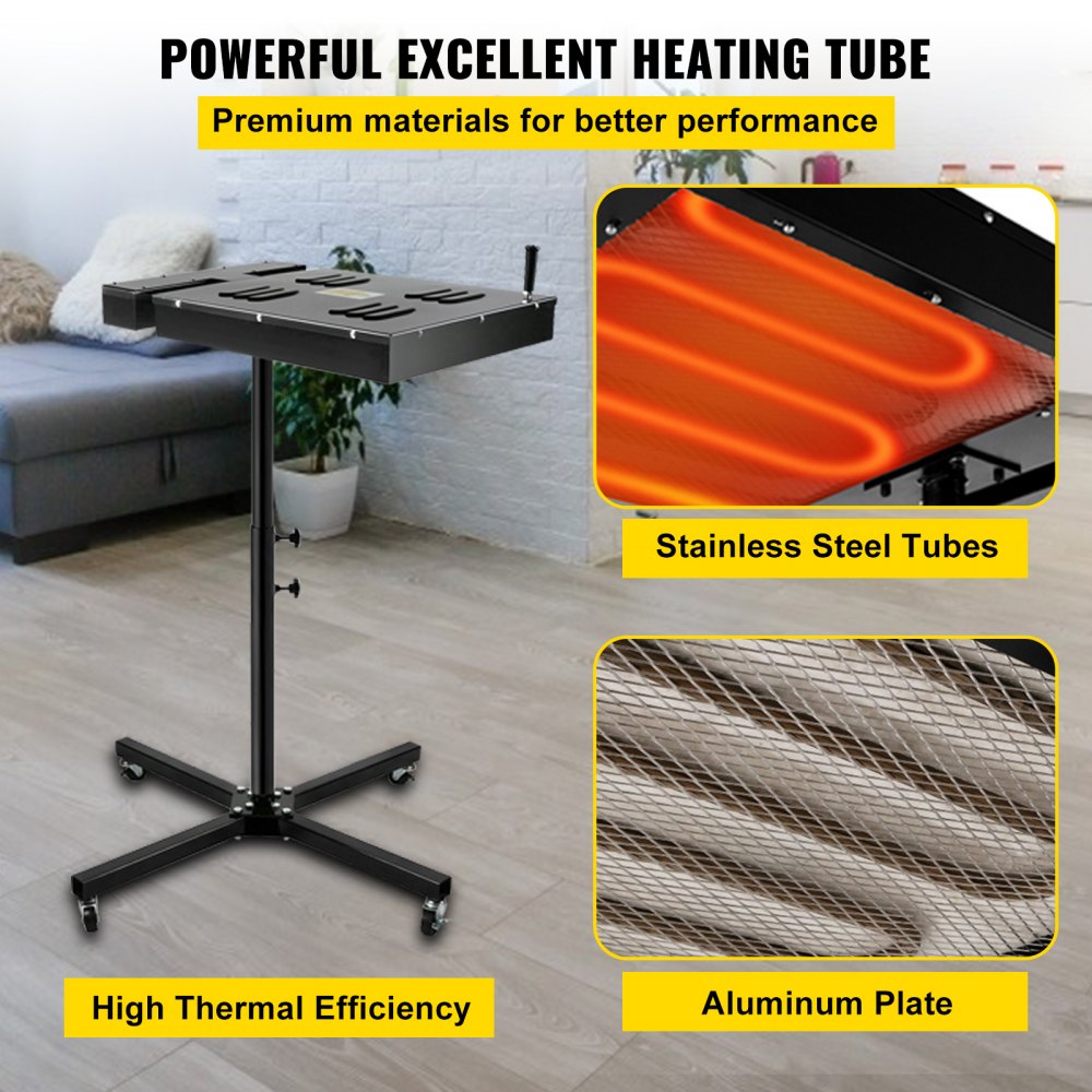 Bostome 18x18" flash dryer with adjustable stand and durable steel construction for screen printing.