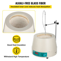 Heating Mantle 2000ml Electric Magnetic Stirring Heating Mantle 600W Digital Magnetic Stirrer Mantle, Max Temp 450 ° C Digital Magnetic Heating Mantle Kit 2000ml