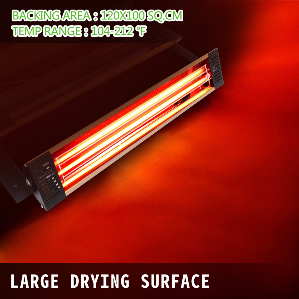 Paint Curing Lamp, 2 Set 3000W Quick Drying 110V, 47.2x39.3 sq.inch Baking Area Spray/Baking Booth Infrared Paint Curing Heater Lamp, Car Curing Light Heating Lights
