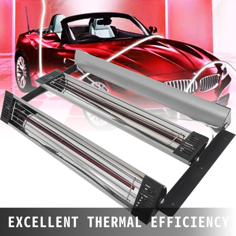 Paint Curing Lamp, 2 Set 3000W Quick Drying 110V, 47.2x39.3 sq.inch Baking Area Spray/Baking Booth Infrared Paint Curing Heater Lamp, Car Curing Light Heating Lights