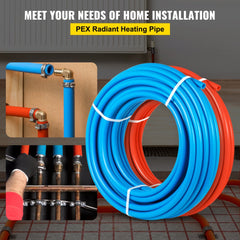 Bostome 1/2" x 100ft PEX tubing in a coil, showcasing its flexible, durable construction.