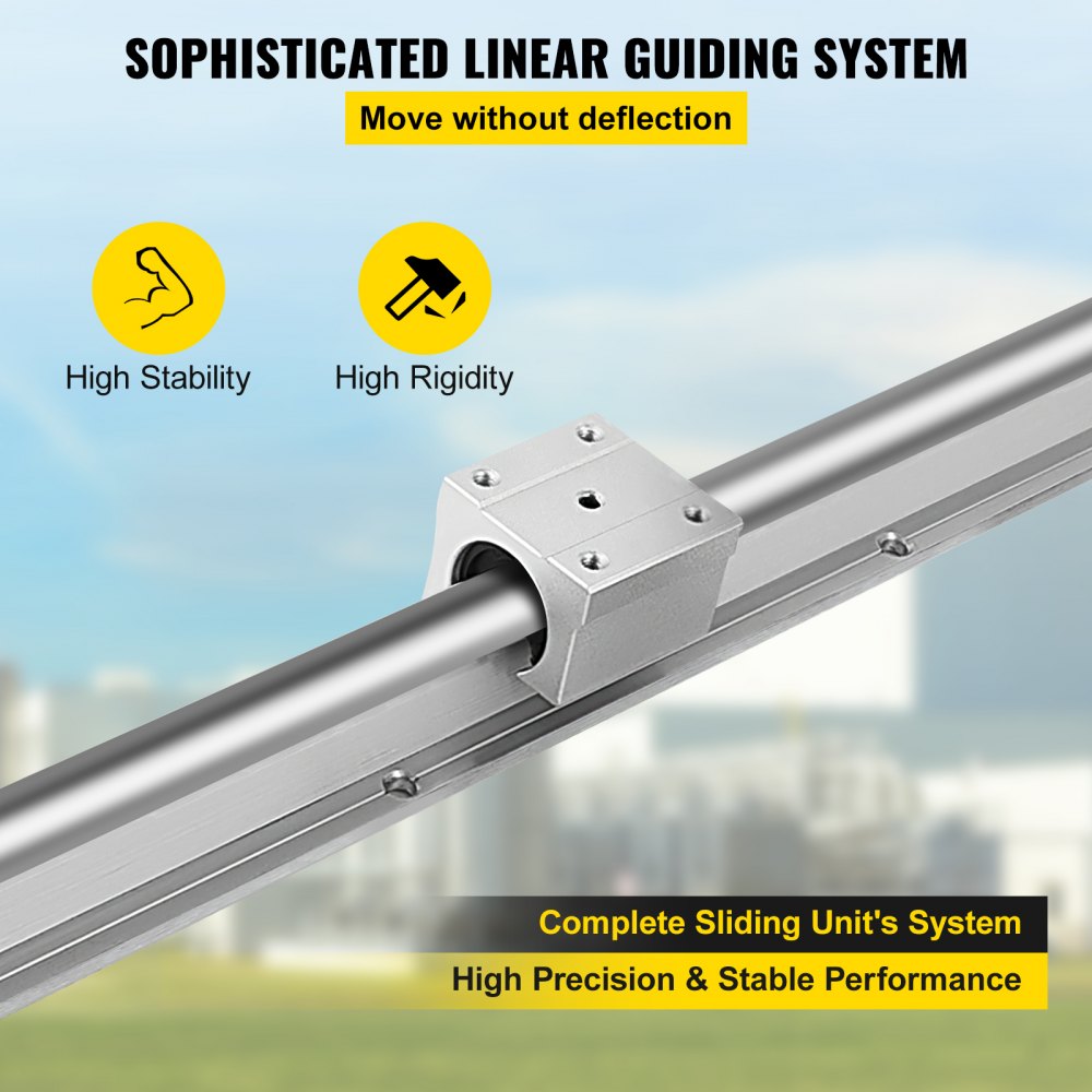 Linear Rail, 2PCS SBR16-800mm, Linear Slide Guide 2 PCS Rail, 4 PCS SBR16UU Bearing Block for Automated Machines and Equipments