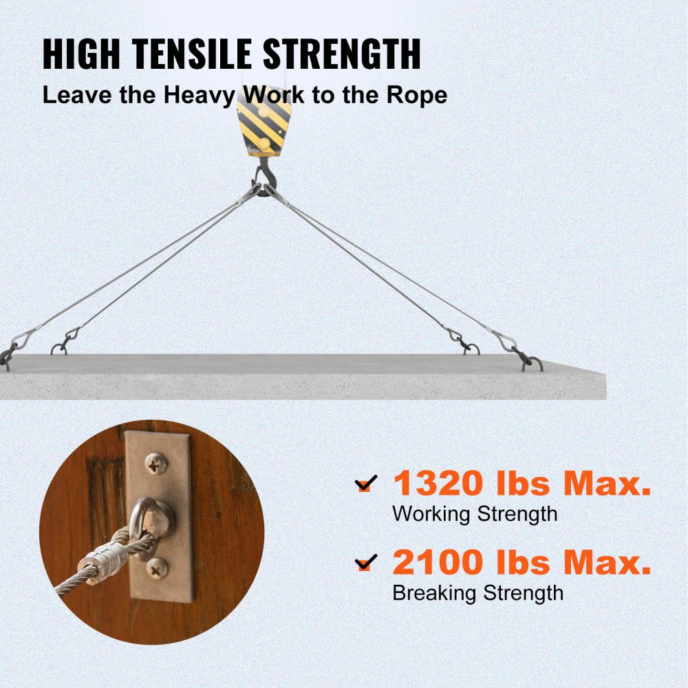 Stainless Steel Cable Railing 1/8"x 500ft, Wire Rope 316 Marine Grade, Braided Aircraft Cable 1x19 Strands Construction for Deck Rail Balusters Stair Handrail Porch Fence