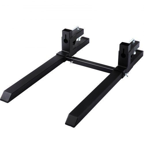 Pallet Forks 42.9" 4000 Lbs Max, Clamp On Tractor Bucket Forks with Adjustable Stabilizer Bar, Heavy Duty Front Loader Forks 58.7" Total Length, Fork Attachment for Skid Steer, Loader Bucket
