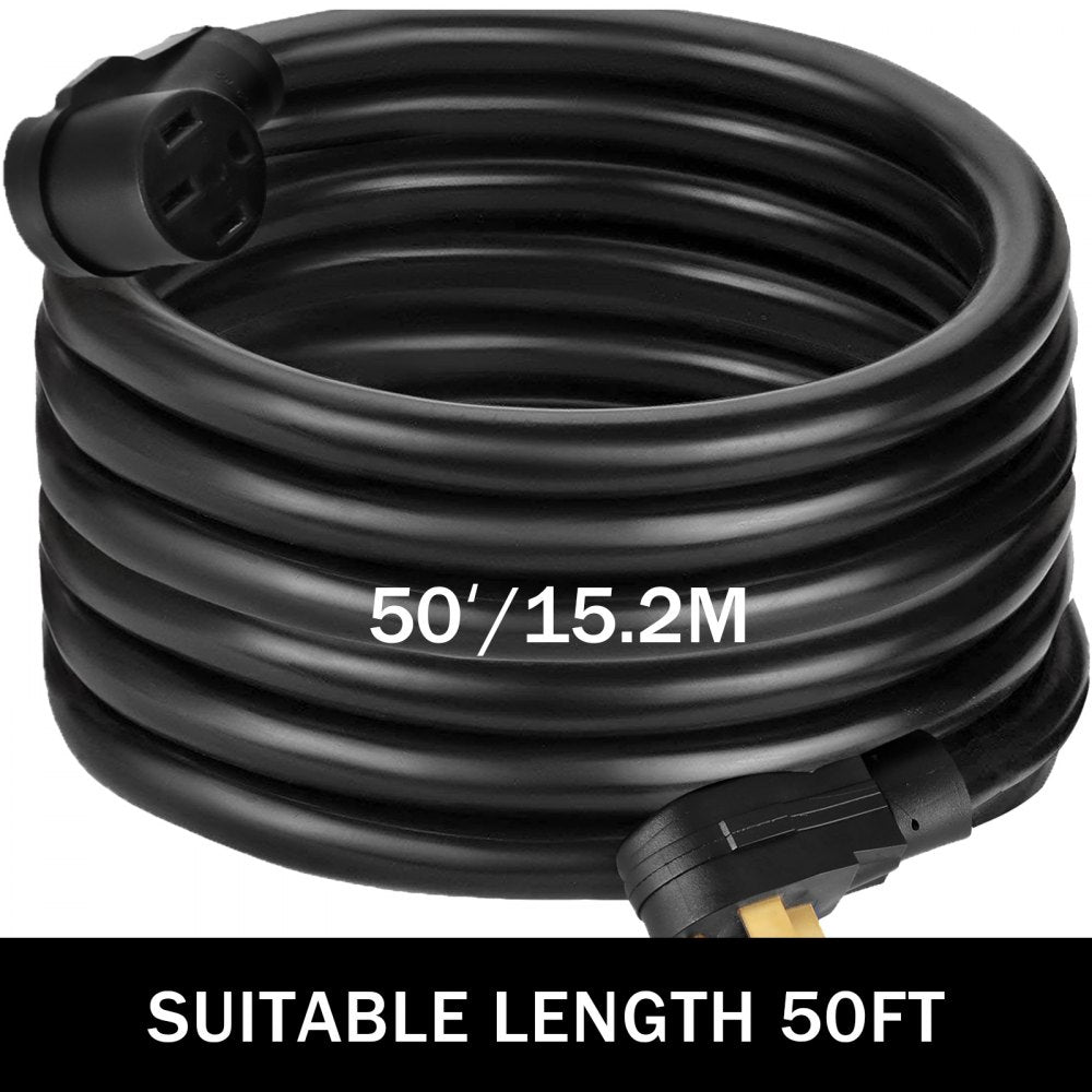 RV Power Cord 50Ft 40 Amp RV Extension Cord AWG8 40 amp rv Extension Cord Truck Trailer Motorhome Camper RV Cord Grip Handles Camper Trailer Power Supply Cable