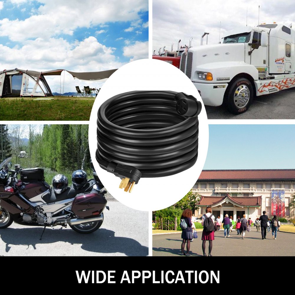 RV Power Cord 50Ft 40 Amp RV Extension Cord AWG8 40 amp rv Extension Cord Truck Trailer Motorhome Camper RV Cord Grip Handles Camper Trailer Power Supply Cable