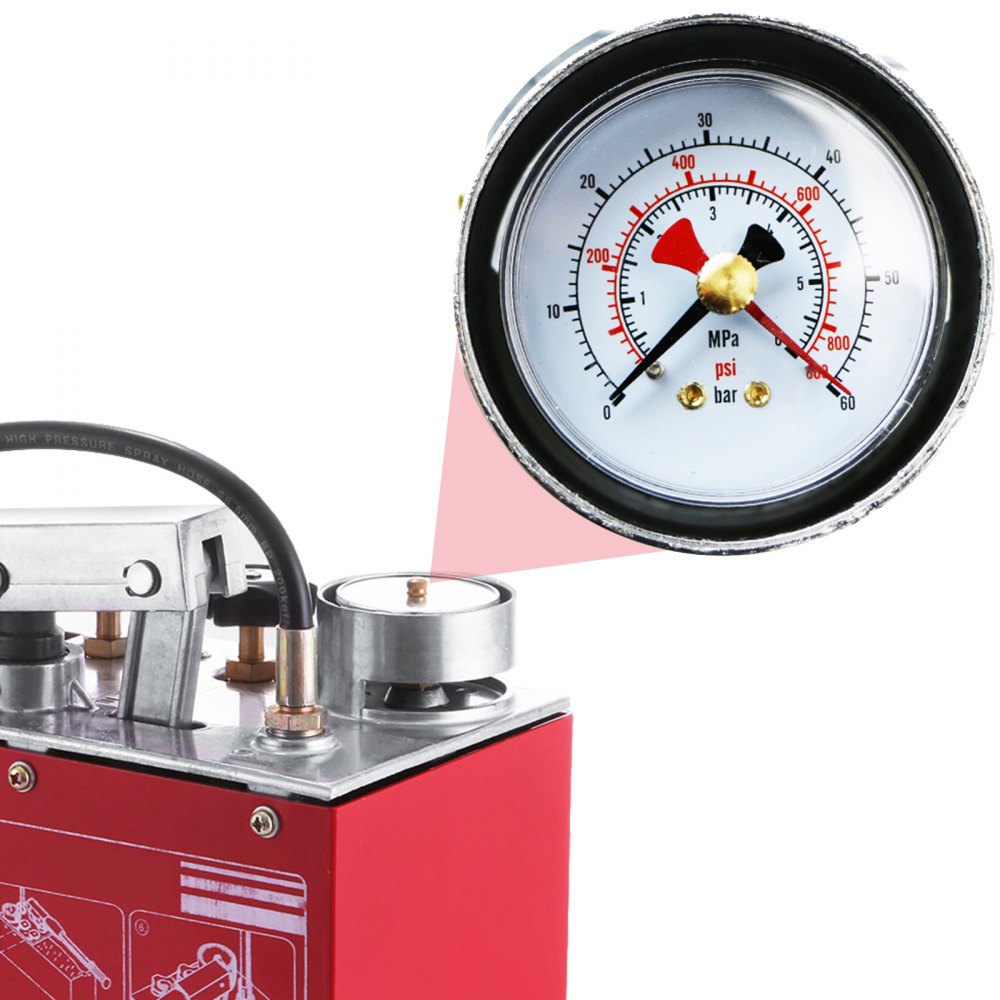 Hydraulic Pressure Test Pump 50 Bar Hand Pressure Test Pump 726 PSI 3.2 Gallon Tank 45ML 1/2" BSP Hydrostatic Test Pump for Pipeline Pressure Container Irrigation Firemen (Test Pump 50 Bar)