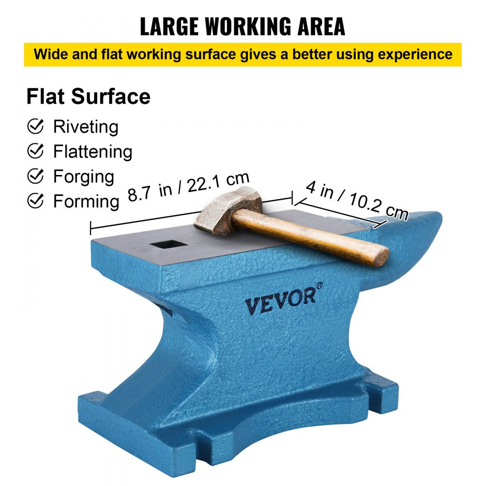 Bostome 55lb cast iron single horn anvil with polished surface and stable base for metalwork.