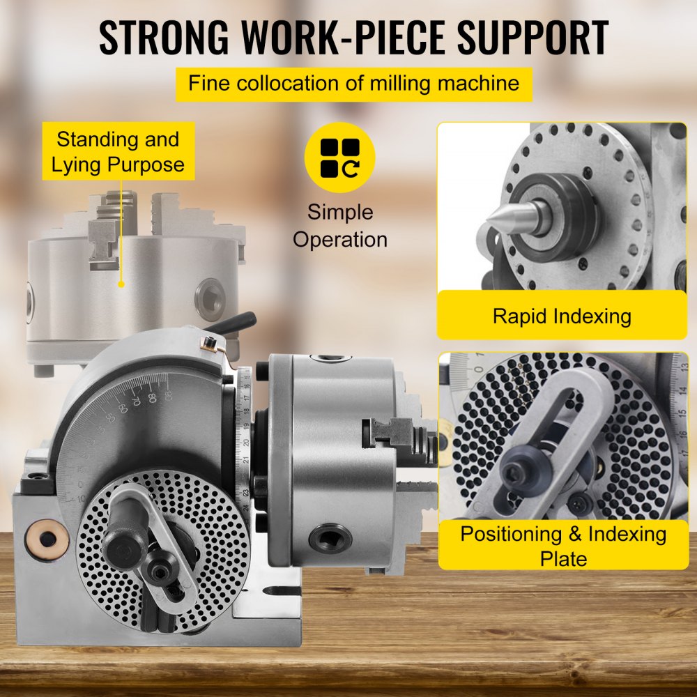 Bostome BS-0 Dividing Head Set with 5" 3-Jaw Chuck for milling machine precision.