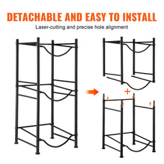 3 Tiers Water Jug Holder Single Row Water Bottle Rack for 3 Bottles Black