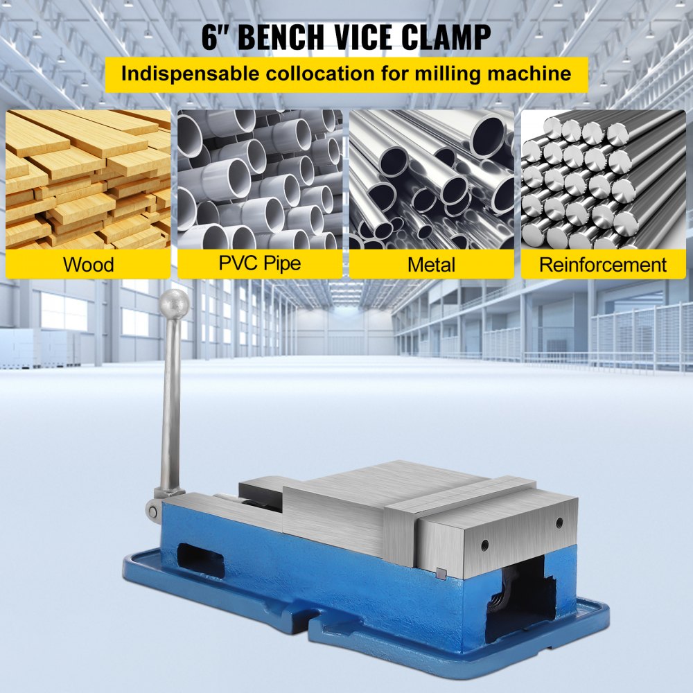 6 Inch ACCU Lock Down Vise Precision Milling Vice 6 Inch Jaw Width Drill Press Vise Milling Drilling Machine Bench Clamp Clamping Vice (6 ` `)