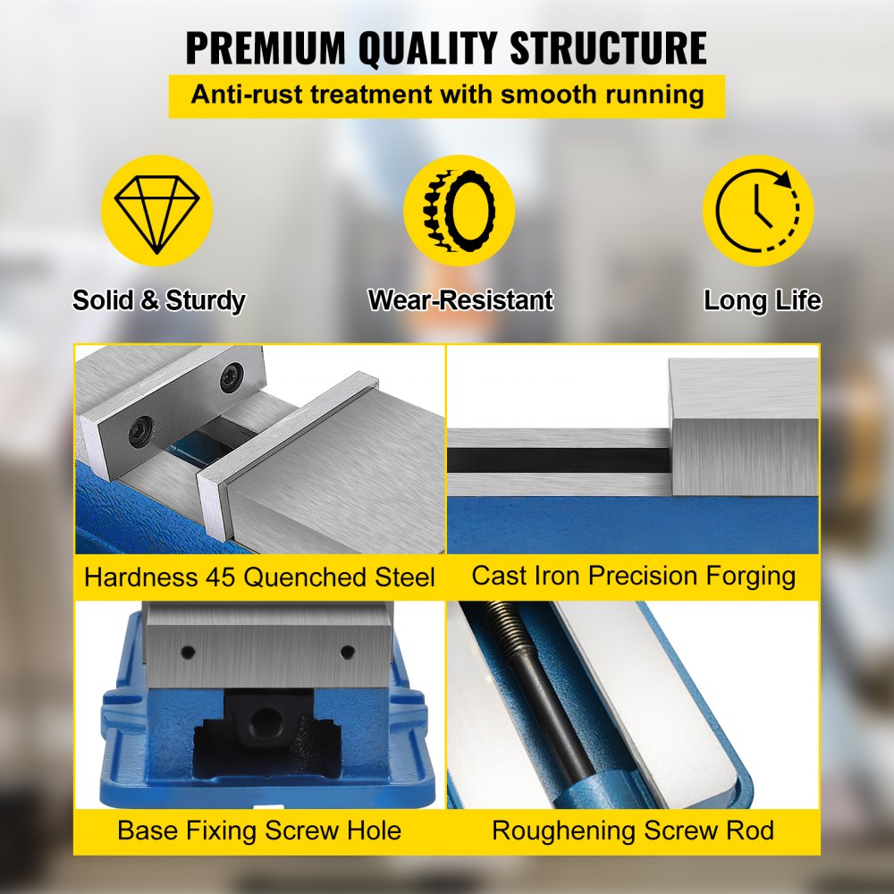 6 Inch ACCU Lock Down Vise Precision Milling Vice 6 Inch Jaw Width Drill Press Vise Milling Drilling Machine Bench Clamp Clamping Vice (6 ` `)