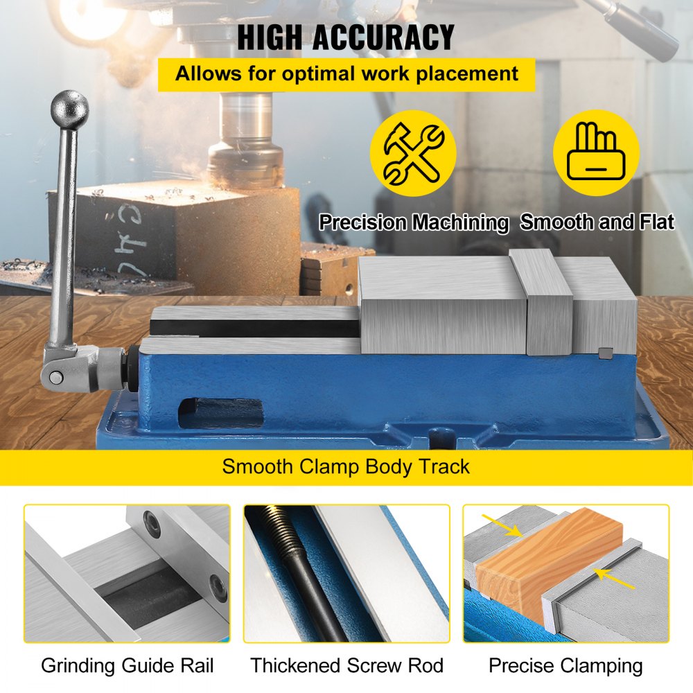 6 Inch ACCU Lock Down Vise Precision Milling Vice 6 Inch Jaw Width Drill Press Vise Milling Drilling Machine Bench Clamp Clamping Vice (6 ` `)