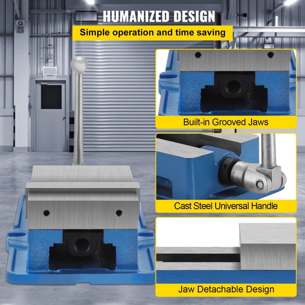6 Inch ACCU Lock Down Vise Precision Milling Vice 6 Inch Jaw Width Drill Press Vise Milling Drilling Machine Bench Clamp Clamping Vice (6 ` `)