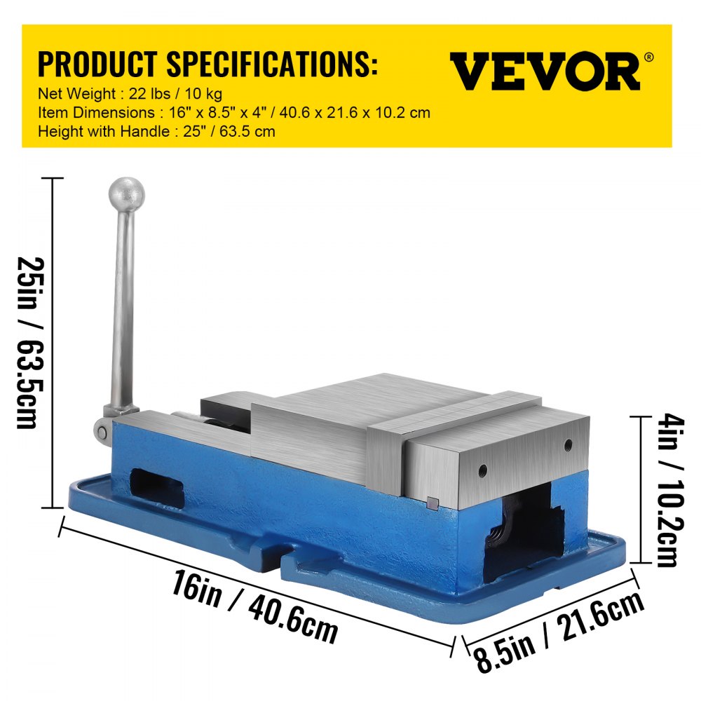 6 Inch ACCU Lock Down Vise Precision Milling Vice 6 Inch Jaw Width Drill Press Vise Milling Drilling Machine Bench Clamp Clamping Vice (6 ` `)