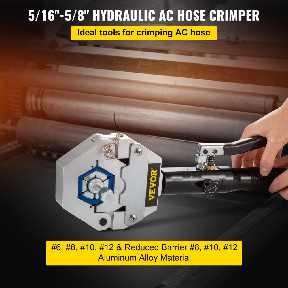 Bostome 71500 hydraulic hose crimper kit with 7 dies and portable hand-held design.
