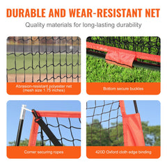 7x7 ft Baseball Softball Practice Net, Portable Baseball Training Net for Hitting Catching Pitching, Backstop Equipment with Bow Frame, Carry Bag, Strike Zone, 12 Balls, Tee, and Ball Collector